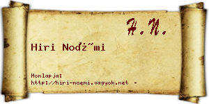 Hiri Noémi névjegykártya